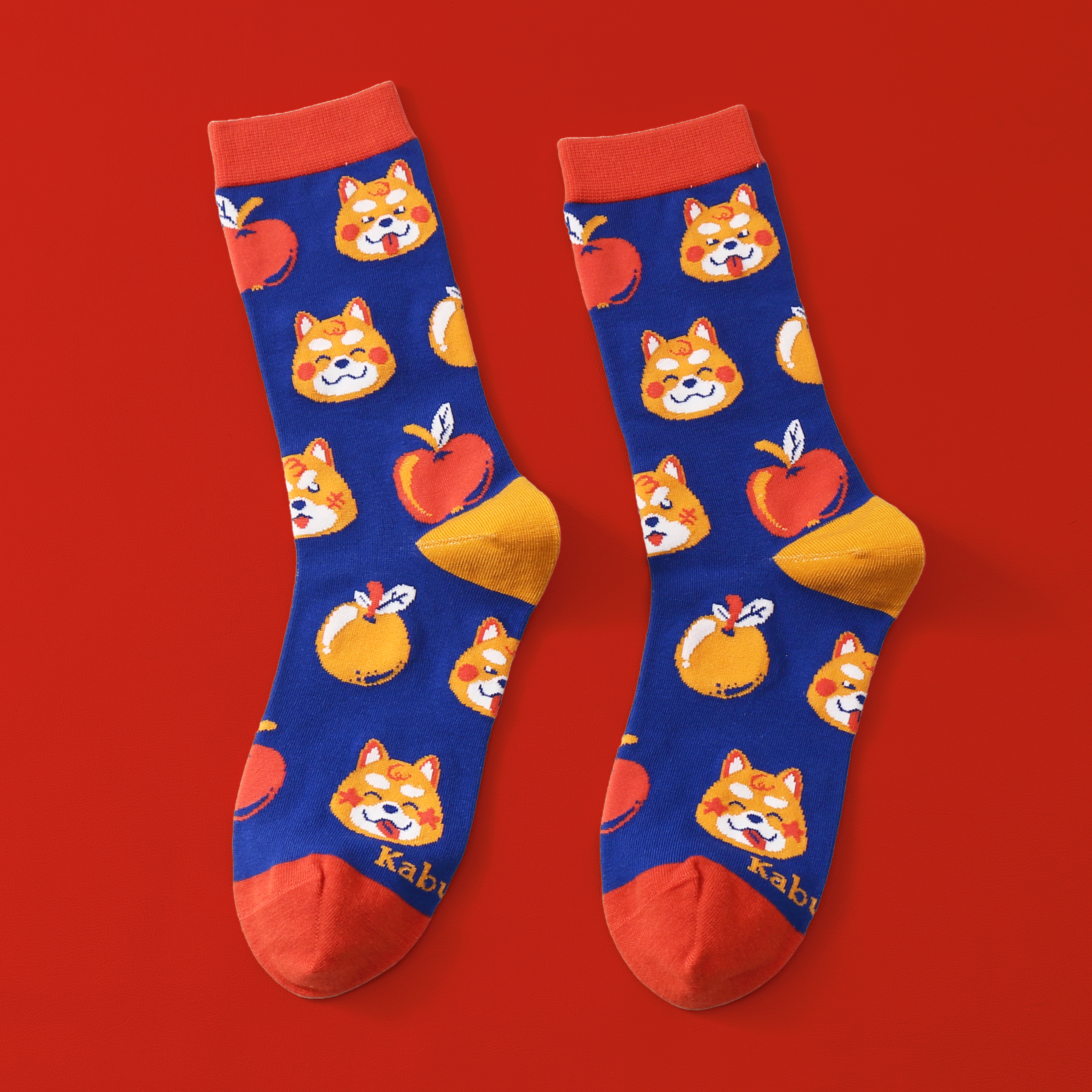 kabujiro-apple-shiba-art-socken-eu-37-43-baumwolle image 2