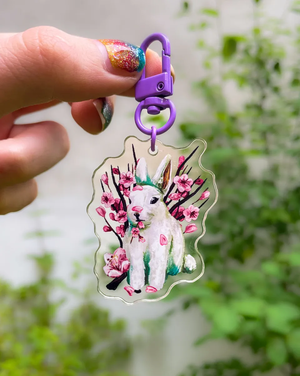 kabujiro-sakura-bunny-acryl-charm-lila-5cm image 1