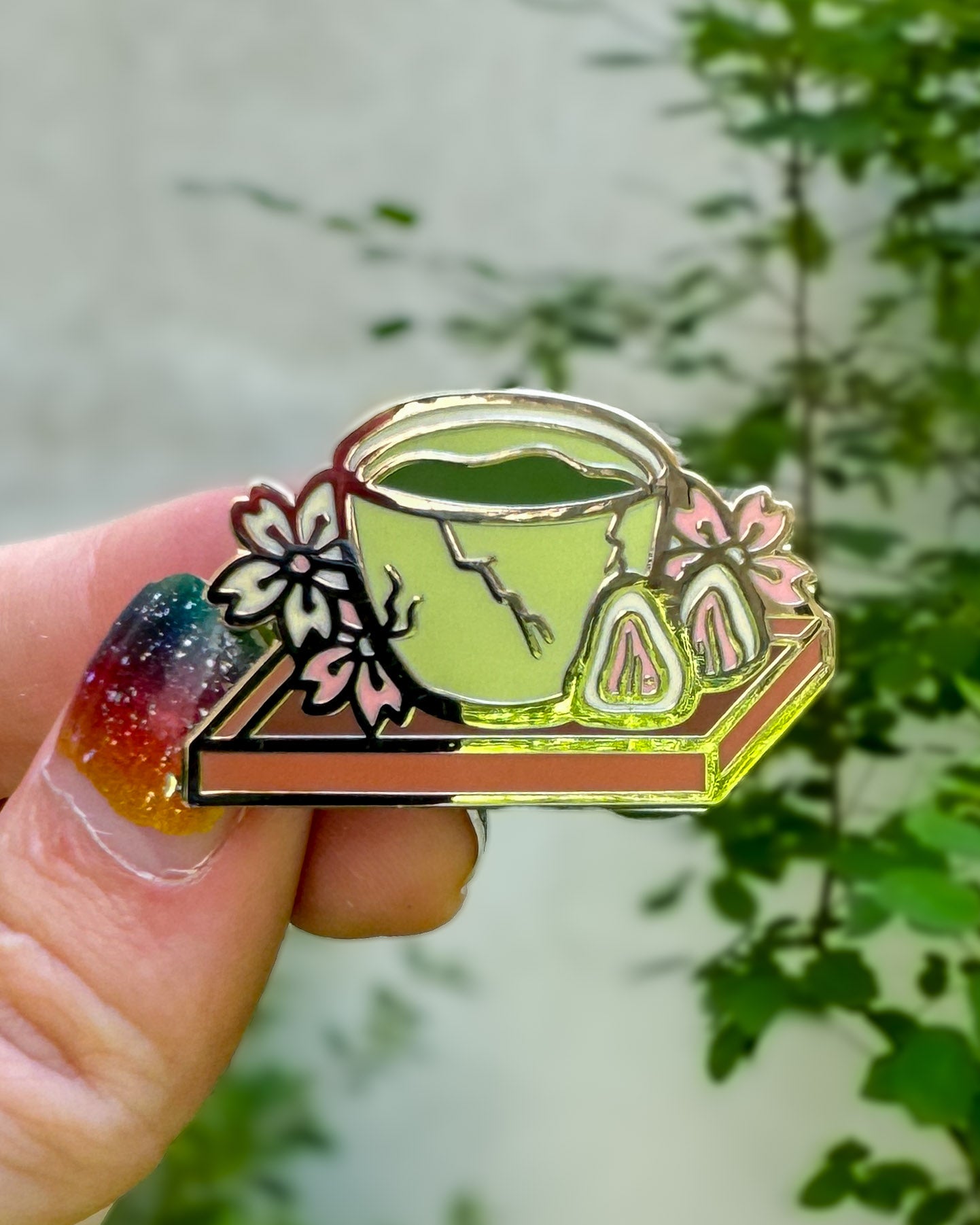 kabujiro-hot-matcha-emaille-pin-35-mm-dessert image 2
