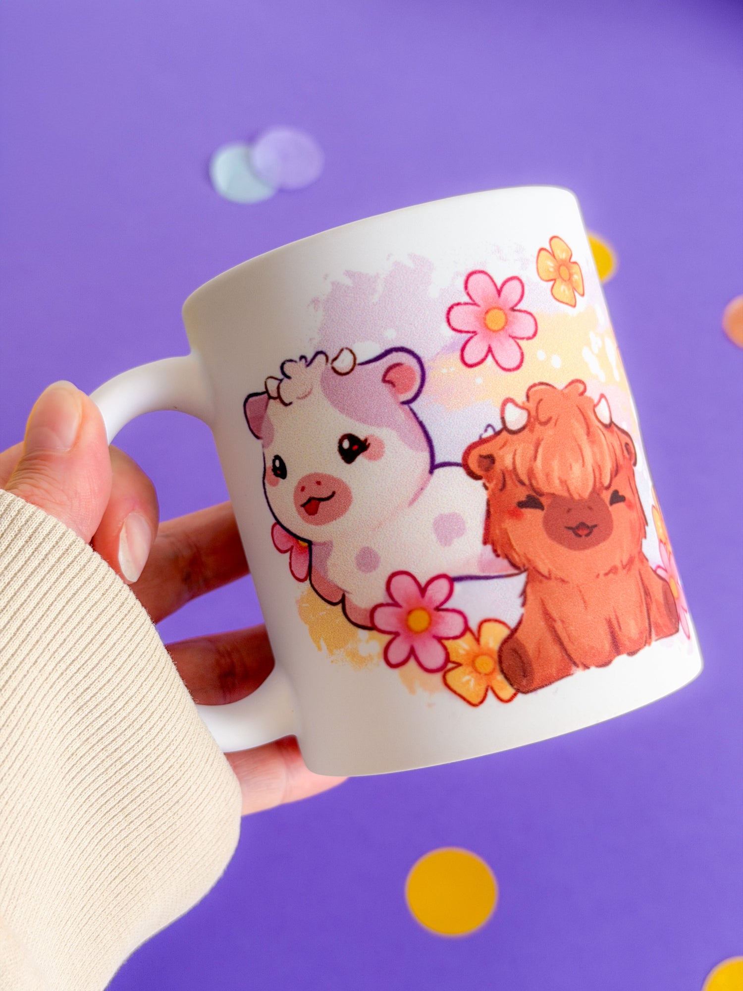 miamouz-mugs-kuh-tasse-highland-cow-rosa-gelb-330ml image 3