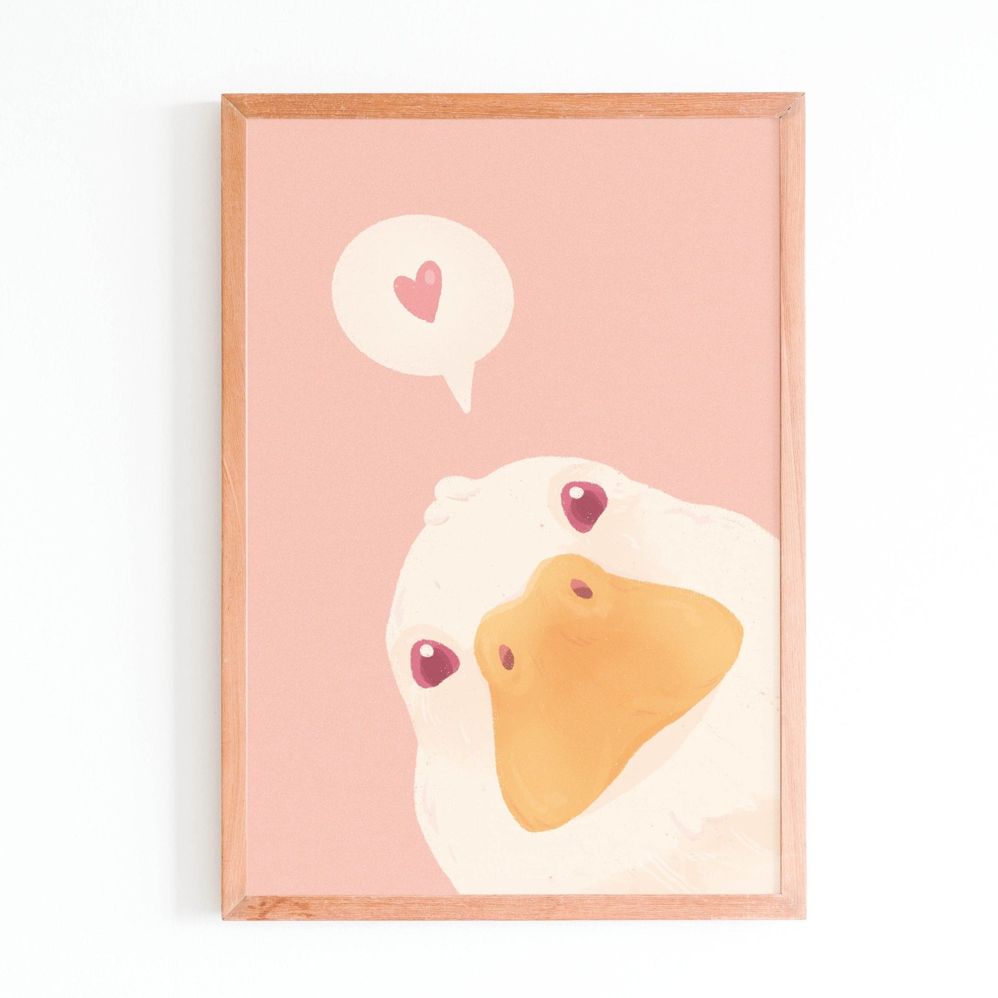 miamouz-peeking-duck-love-kunstdruck-a6-postkarte image 1