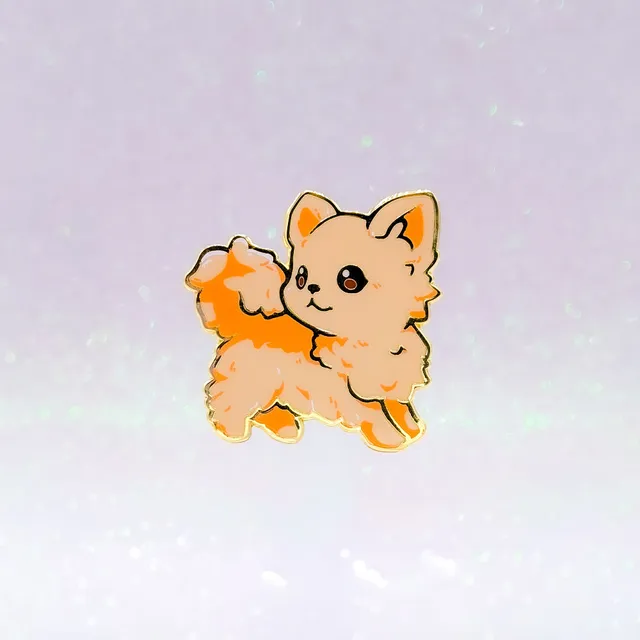 miamouz-langhaar-chihuahua-emaille-pin-creme-normal image 1
