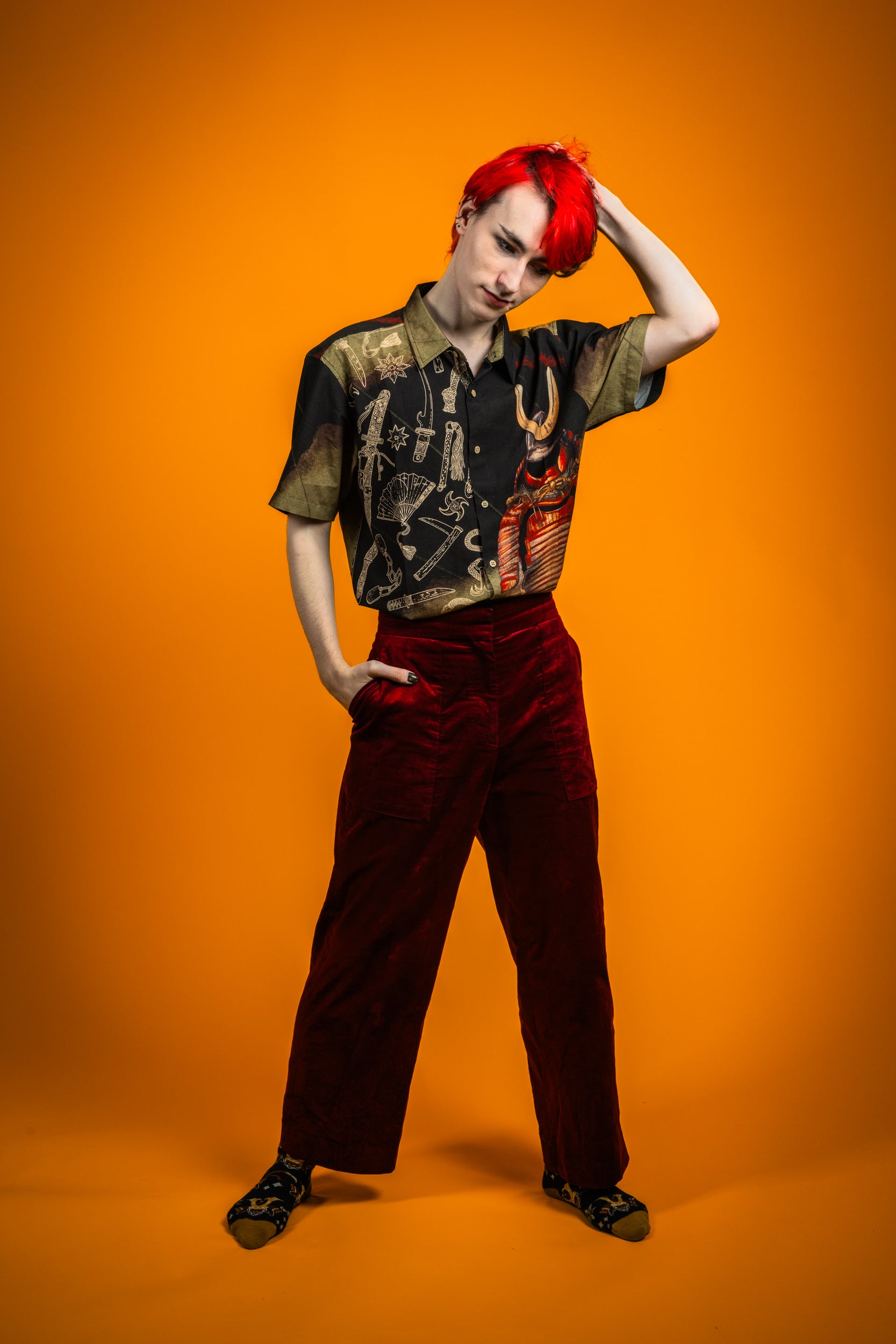 kabujiro-clothing-samurai-tiger-hemd-rayon-baumwolle-unisex image 5