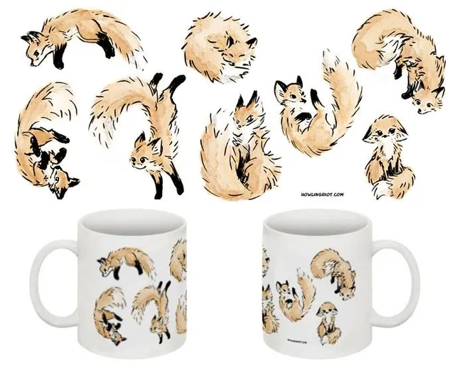 howling-riot-floating-foxes-tasse-keramik-325-ml image 1