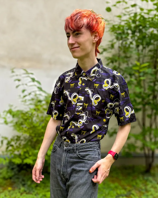kabujiro-clothing-purple-dragon-hemd-lila-unisex image 1