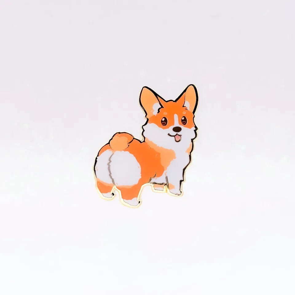 miamouz-enamel-pins-corgi-emaille-pin-rot-33mm image 1