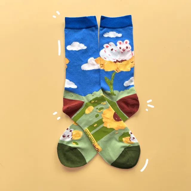 miamouz-bunnies-sunflower-socken-eu-35-39-hase image 1
