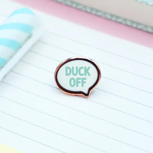 miamouz-enamel-pins-duck-off-sprechblase-mini-pin-15mm image 1