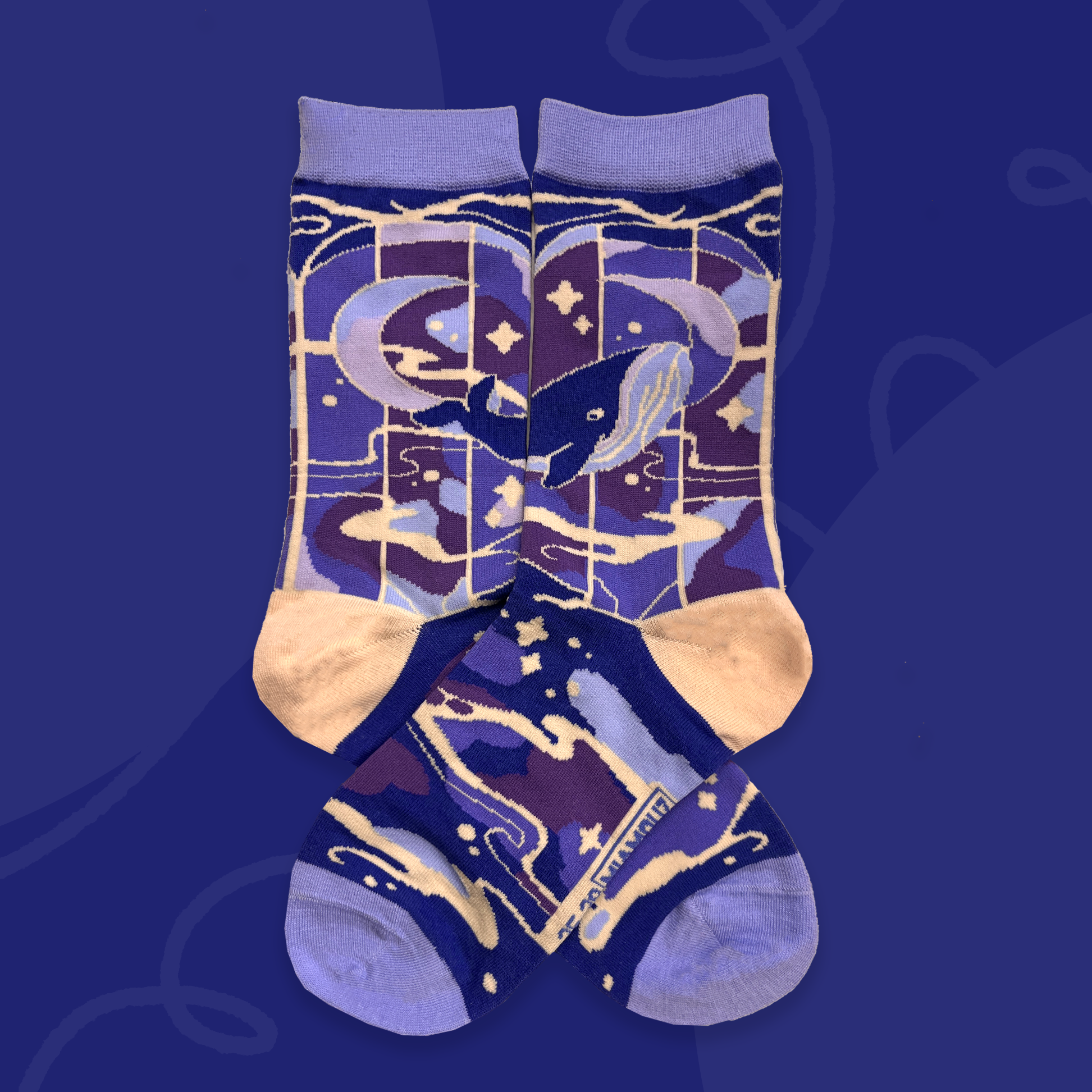 miamouz-celestial-whale-socken-wal-mond-baumwolle-eu-35-39 image 1