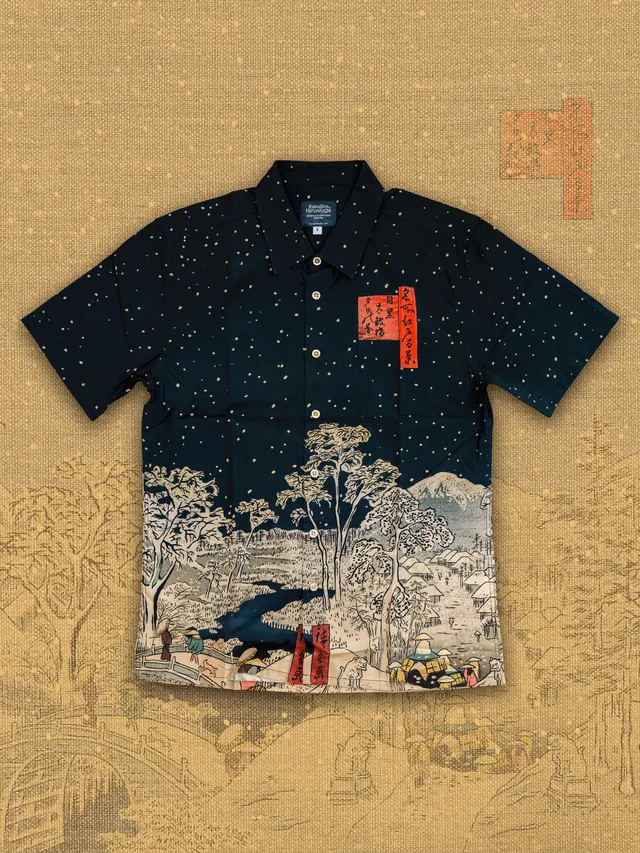 kabujiro-clothing-winter-ukiyo-e-button-up-hemd-unisex-hiroshige image 1