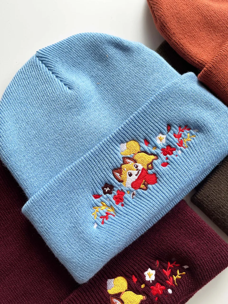 miamouz-foxy-fall-beanie-m-tze-hellblau-fuchs-stickerei image 1