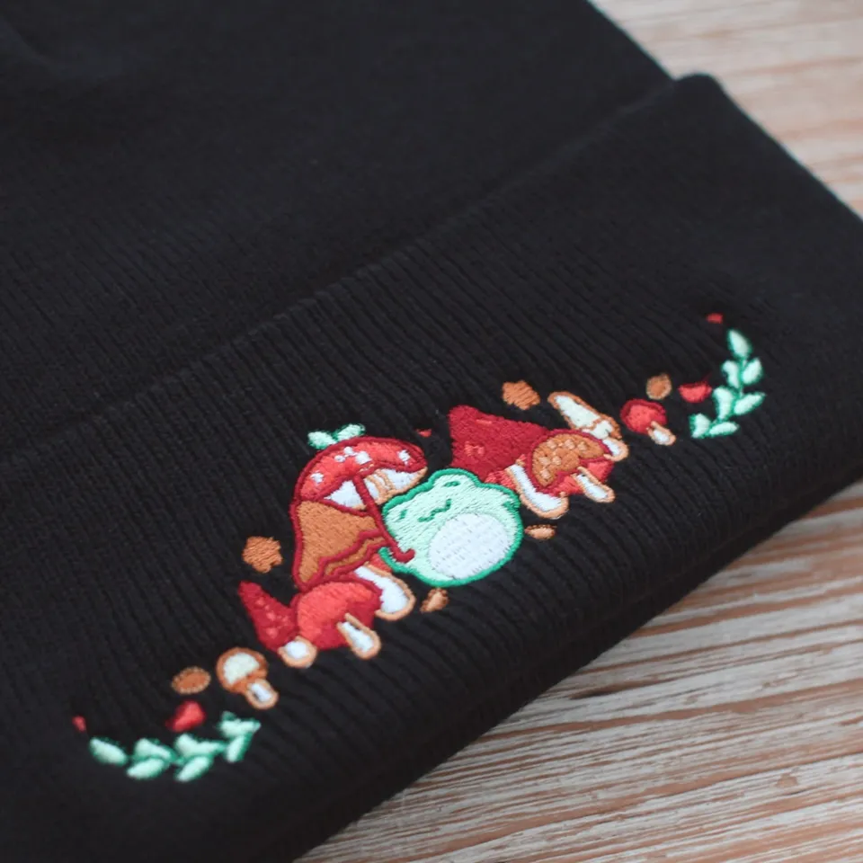 miamouz-beanie-frosch-stickerei-schwarz-einheitsgr-e image 1