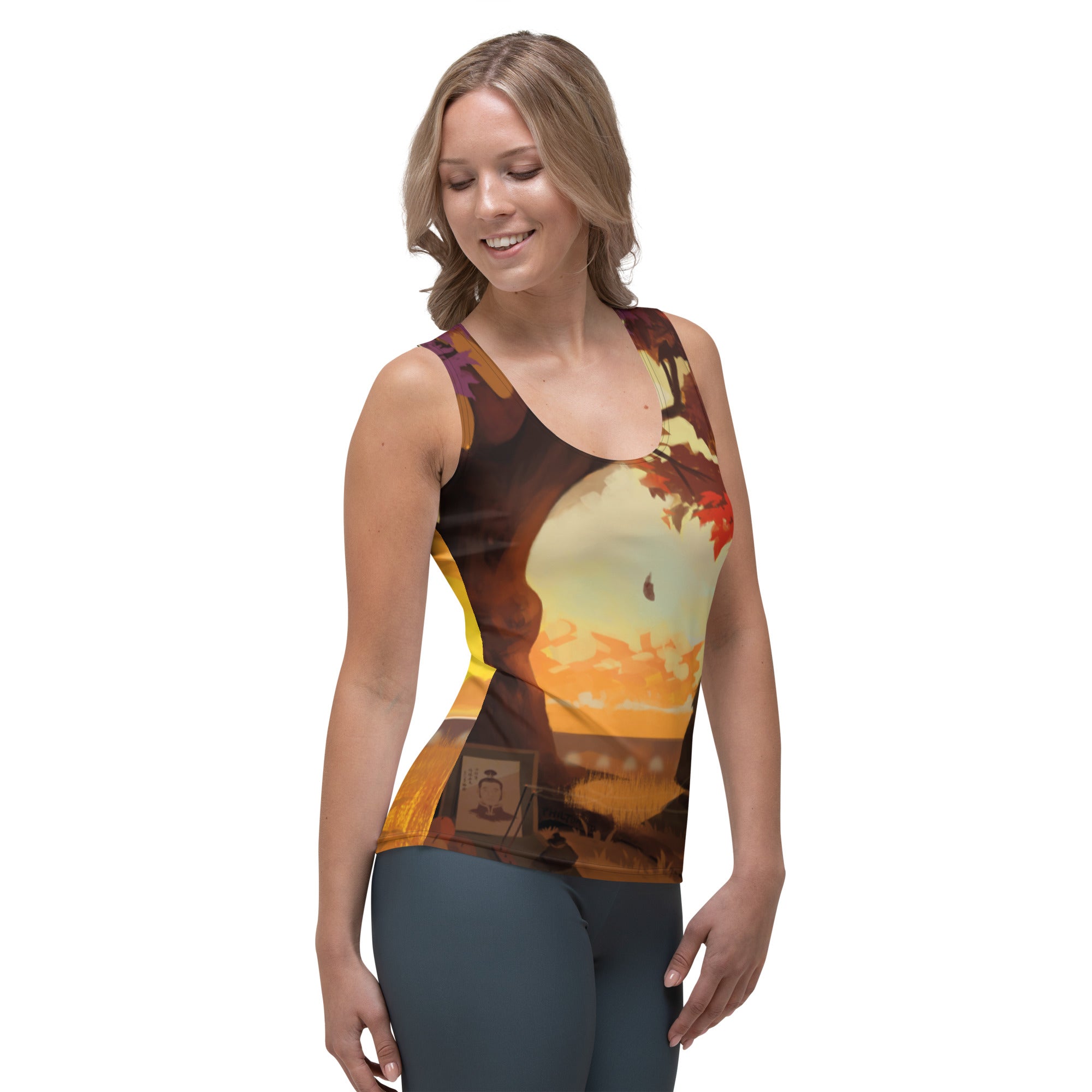 howling-riot-sunset-pondering-tank-top-stretch-gr-xs image 4