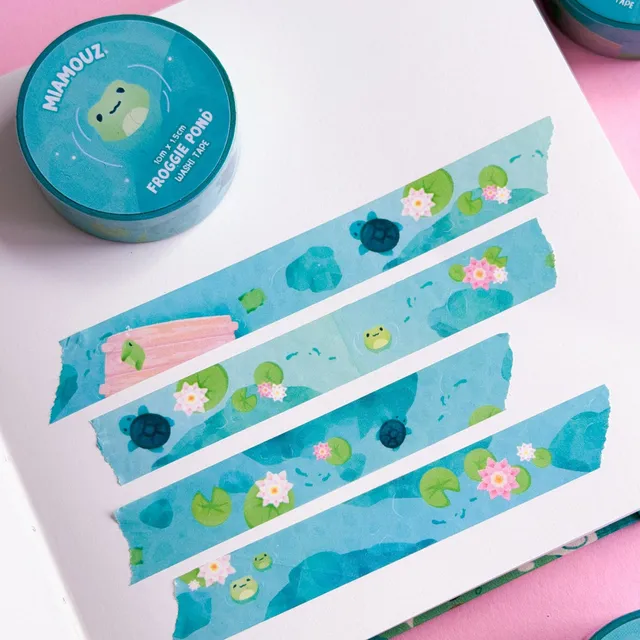 miamouz-washi-tape-frog-turtle-10m-x-15mm-see image 1