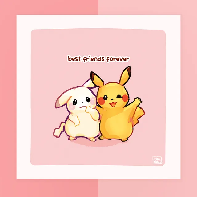 miamouz-best-friends-forever-art-print-15x15-leinen-gru-karte image 1