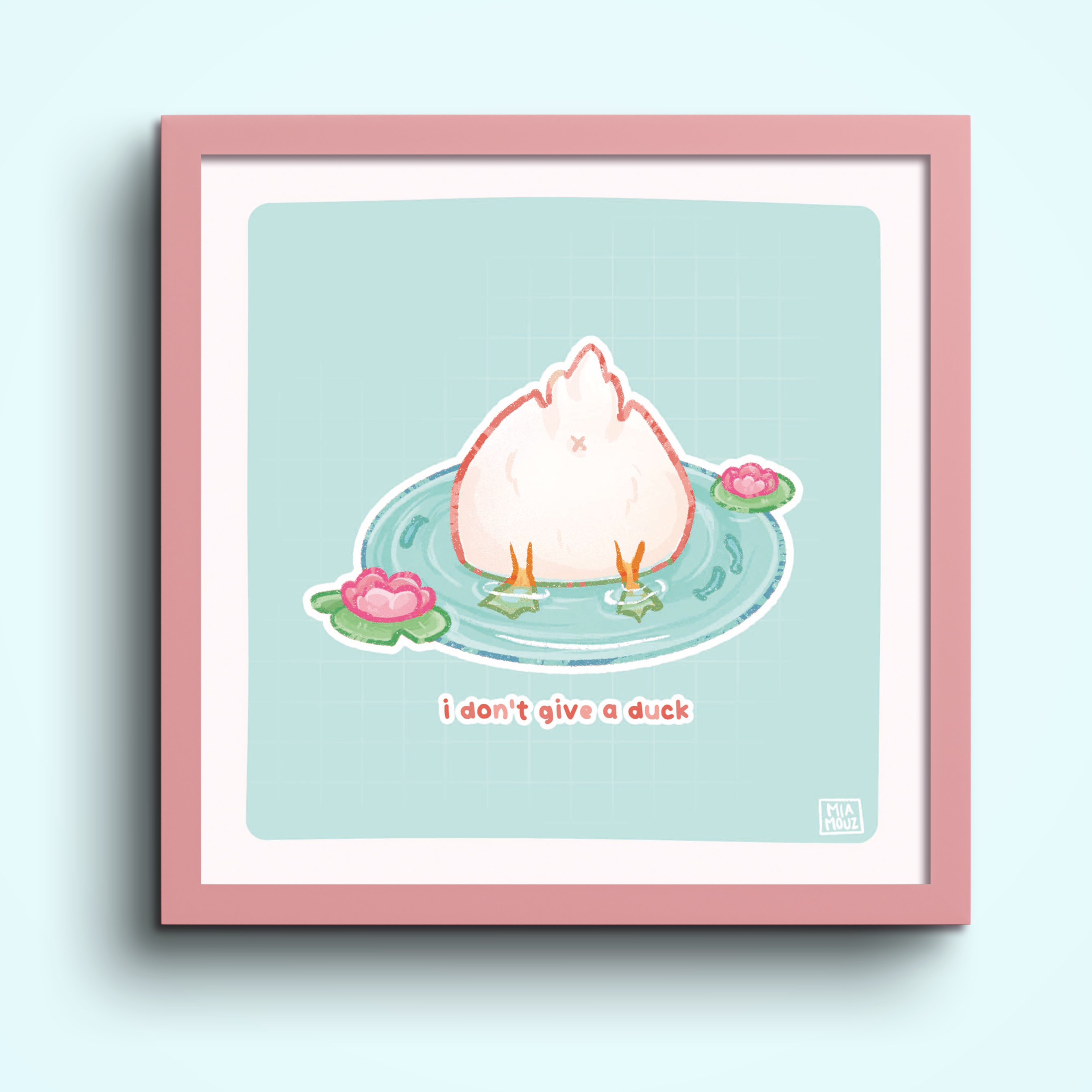 miamouz-prints-i-don-t-give-a-duck-kunstdruck-15x15-pastell image 1