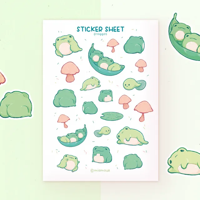 miamouz-froggos-sticker-sheet-a6-matt-21-frosch image 1