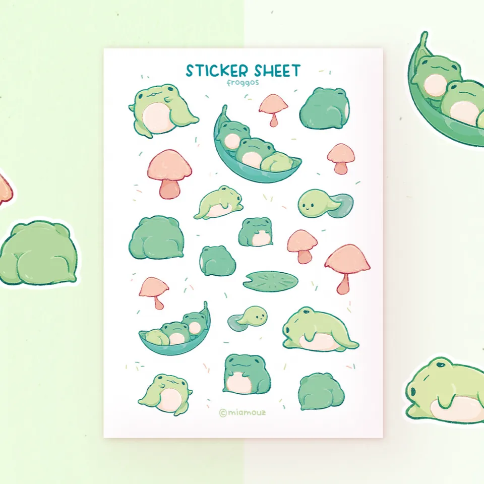 miamouz-froggos-sticker-sheet-a6-matt-21-frosch image 1