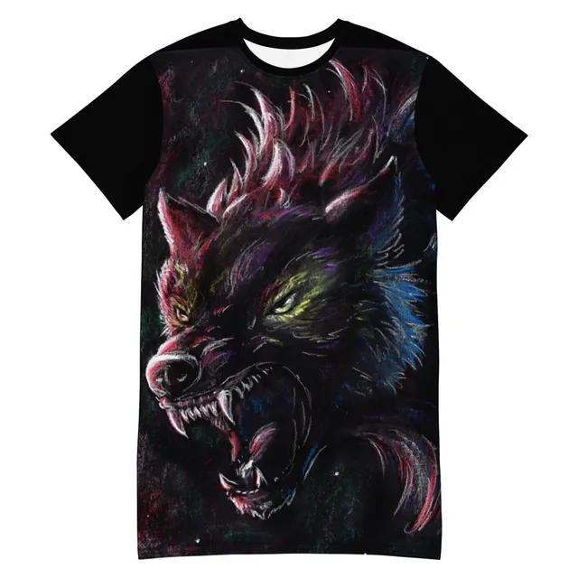 howling-riot-color-wolf-growl-extra-long-t-shirt-gr-m image 1