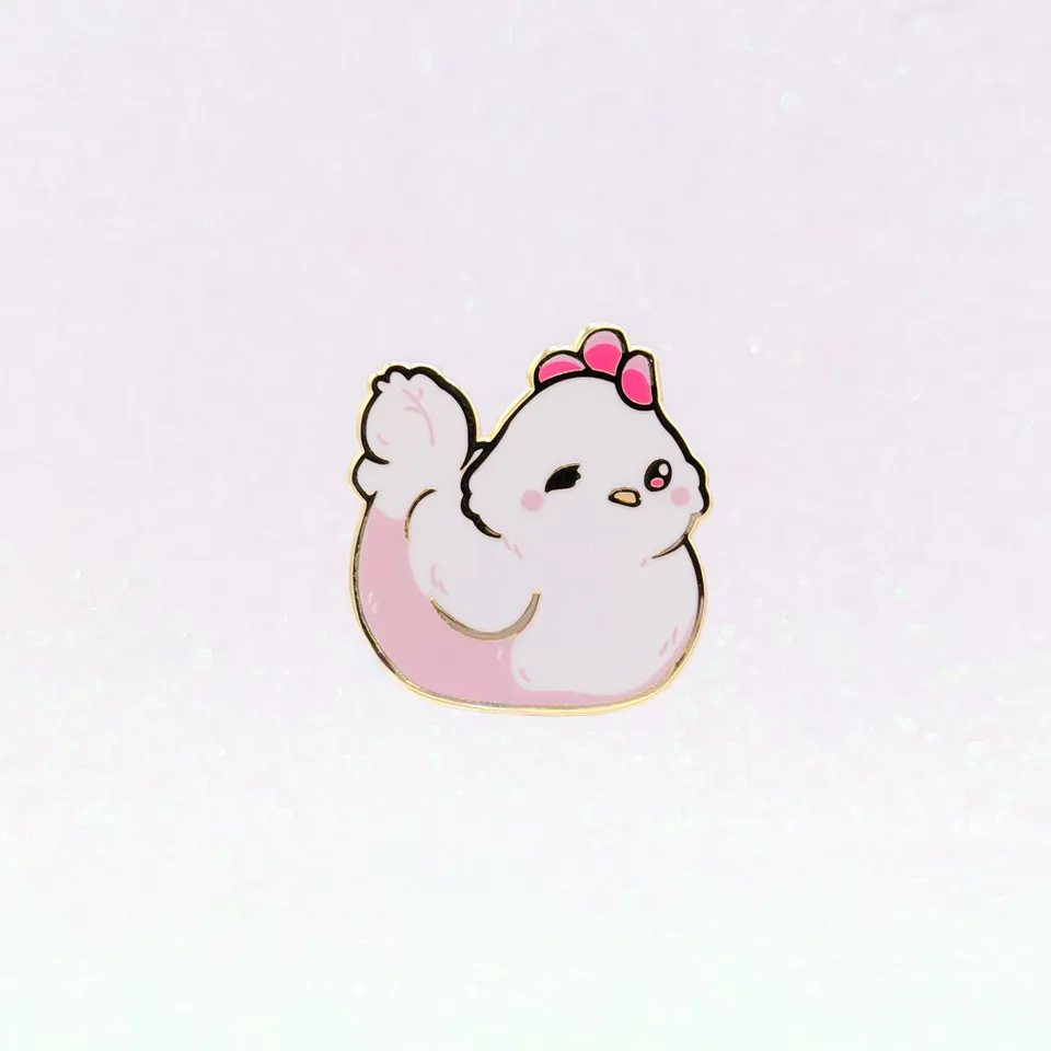 miamouz-white-chicken-emaille-pin-huhn-normal-quality image 1