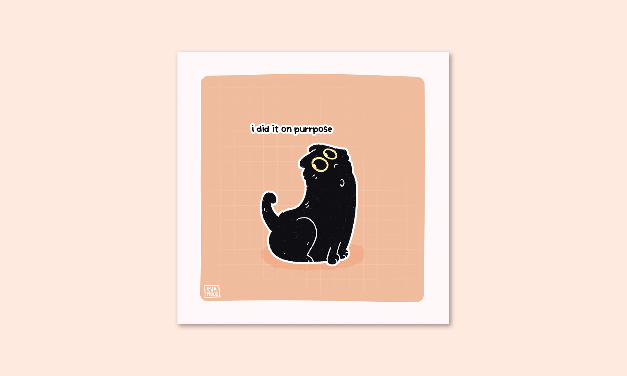 miamouz-i-did-it-on-purrpose-art-print-15x15-schwarze-katze image 3