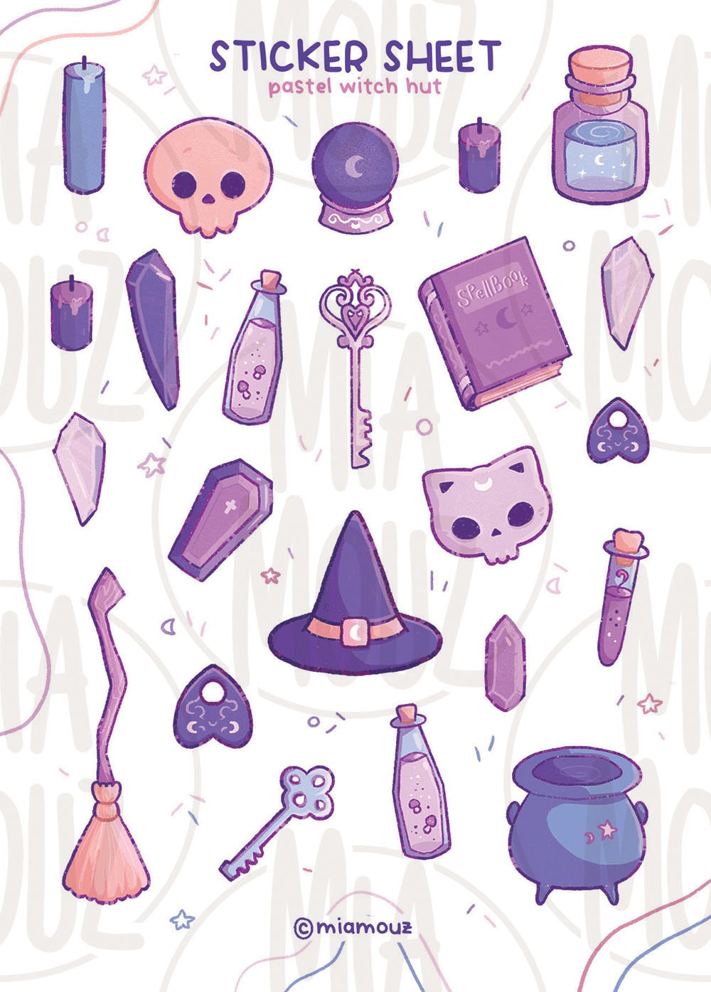 miamouz-stickers-pastel-witch-hut-stickerbogen-a6-matt-23-sticker image 3