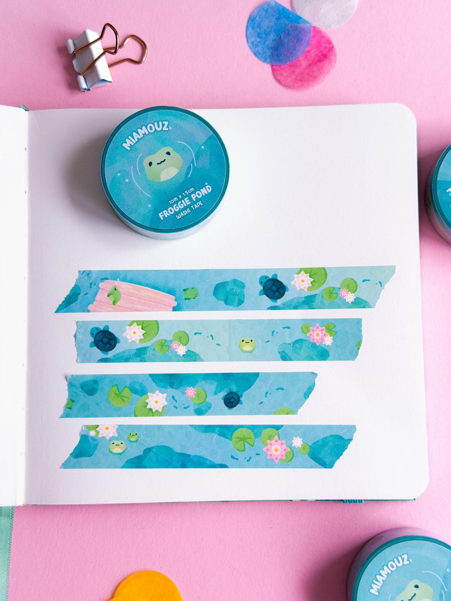 miamouz-washi-tape-frog-turtle-10m-x-15mm-see image 2