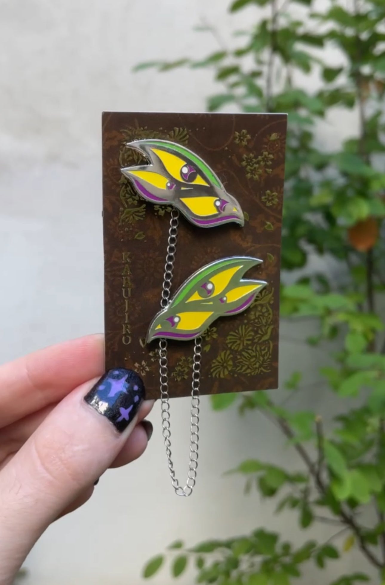 kabujiro-bird-eyes-kragen-pin-set-silber-nachtleuchtend image 1