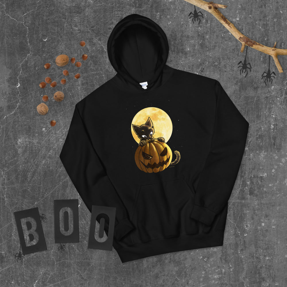 howling-riot-halloween-pumpkin-cat-hoodie-kapuzenpullover image 4