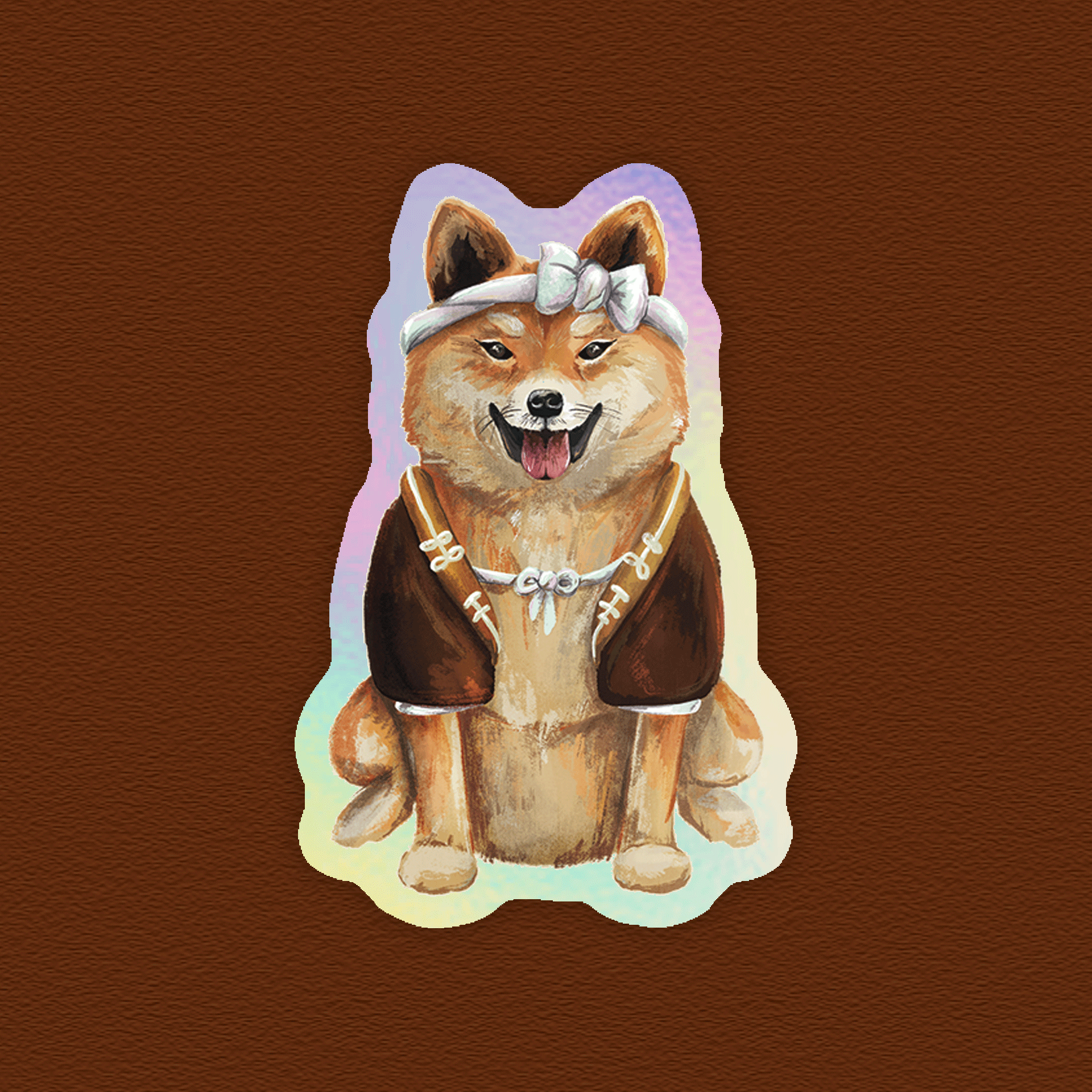kabujiro-stickers-shiba-inu-holo-sticker-wetterfest-33x51-mm image 1