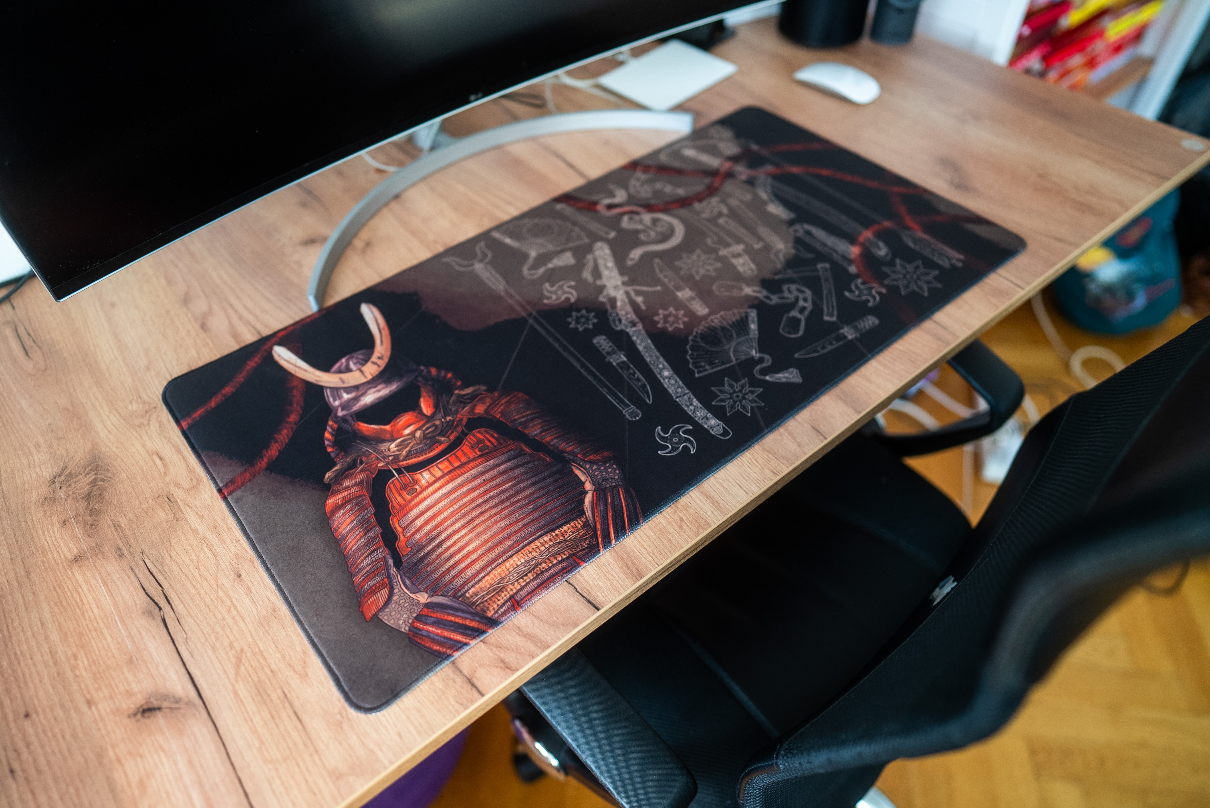 kabujiro-samurai-armour-xl-gaming-desk-mat-80x40cm image 3