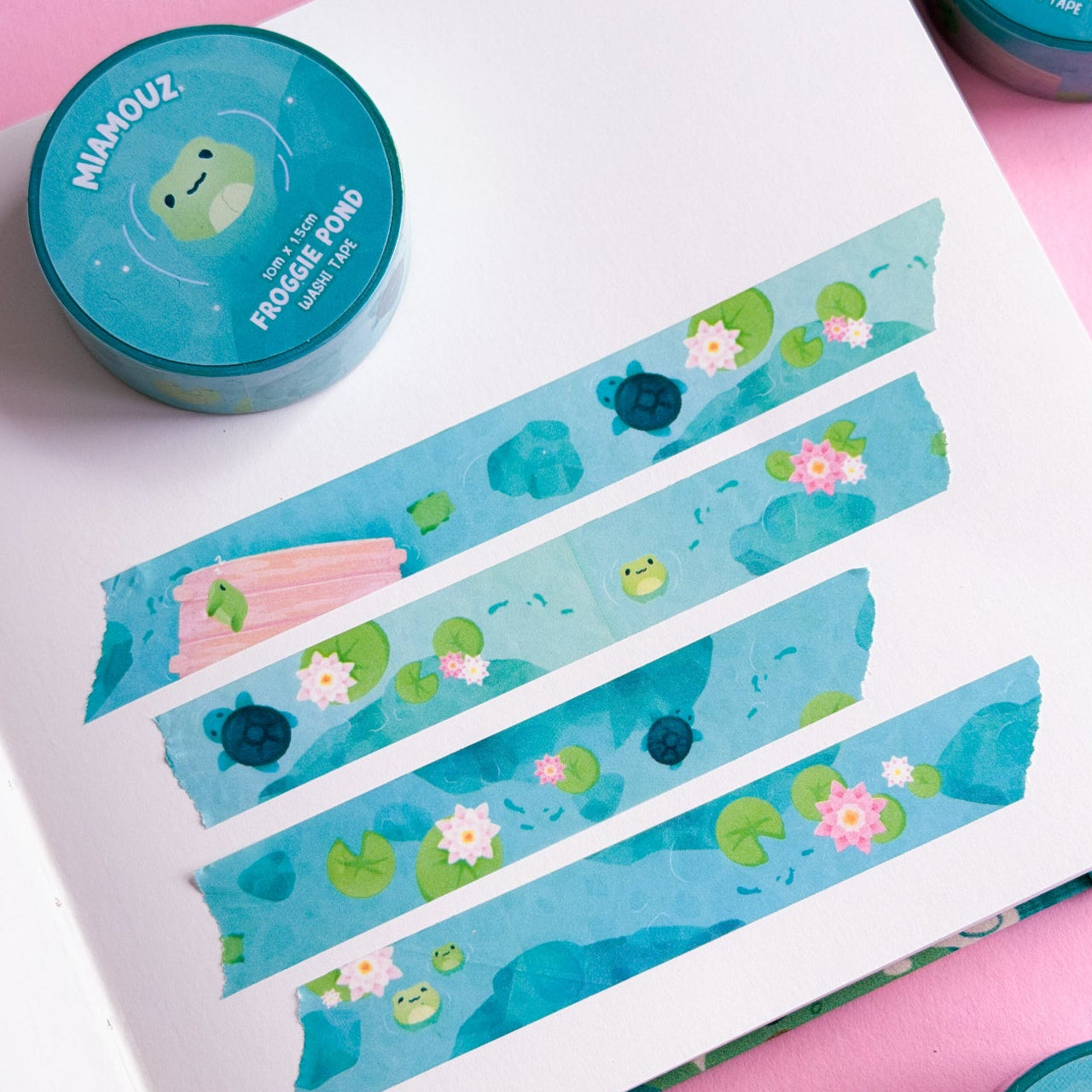 miamouz-frog-turtle-washi-tape-10m-x-15mm image 1