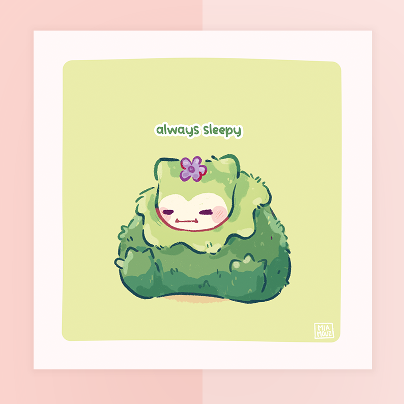 miamouz-prints-always-sleepy-kunstdruck-15x15-pastell image 1