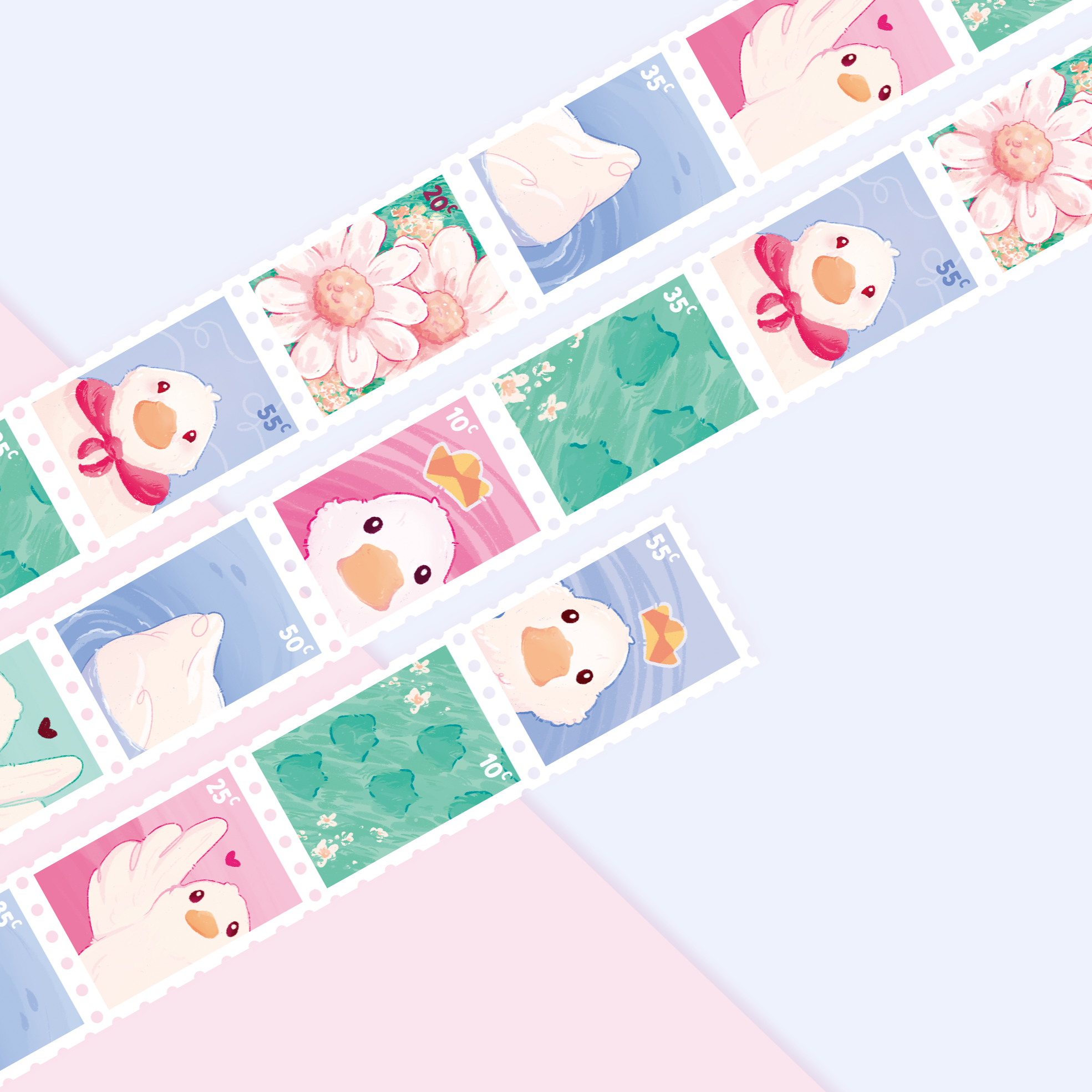 miamouz-washi-tape-duck-stamp-masking-tape-10m-ente image 1
