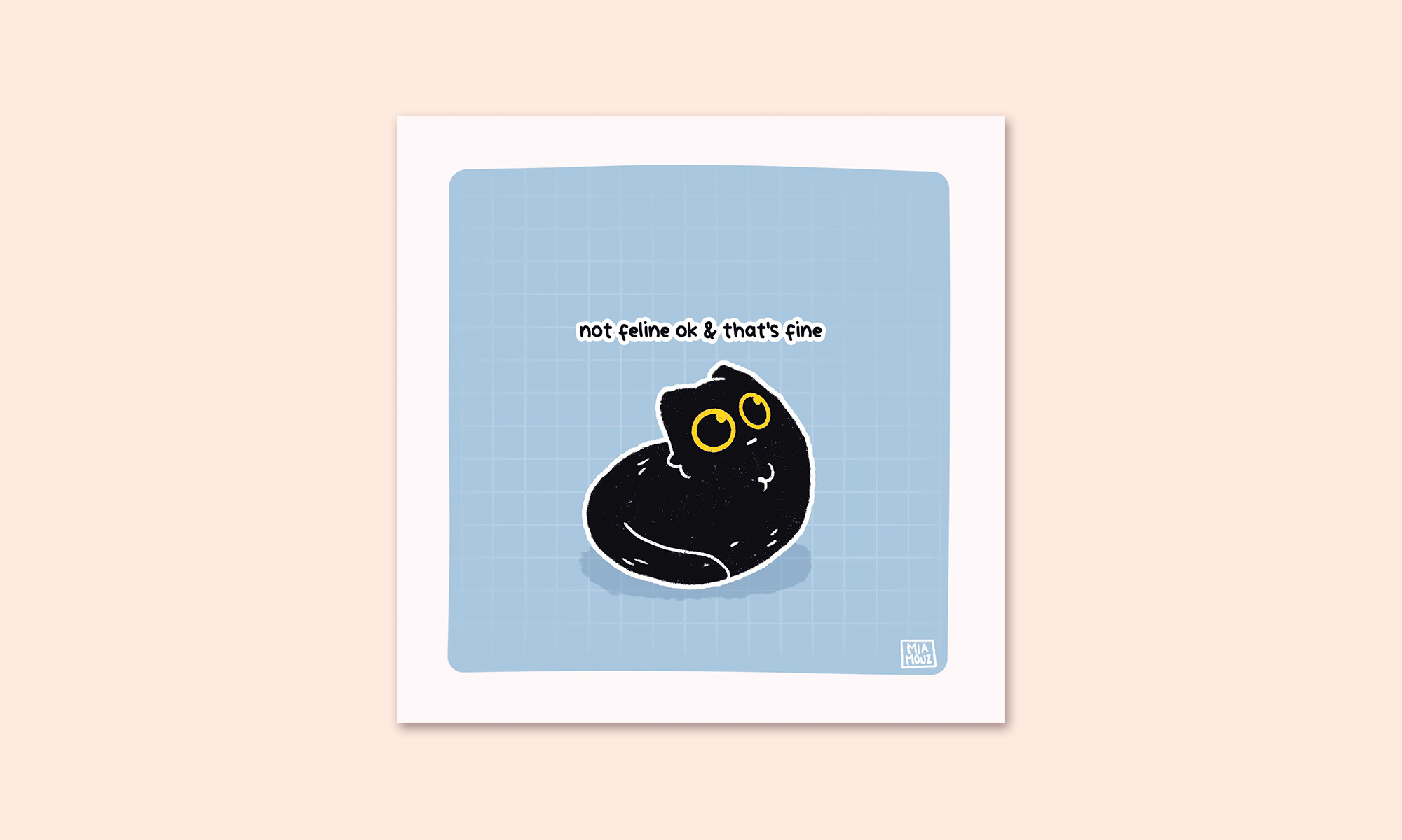 miamouz-prints-not-feline-ok-kunstdruck-15x15-katze-pastell image 2