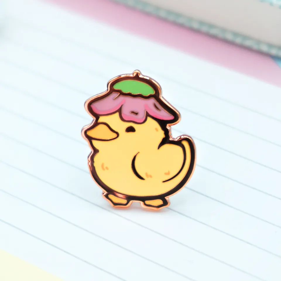 miamouz-enamel-pins-flower-duck-emaille-pin-24x20mm image 1