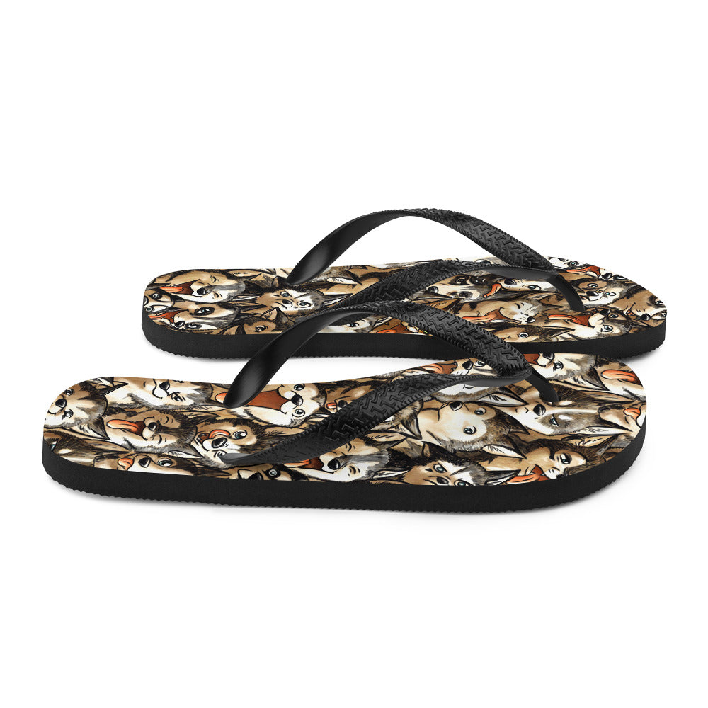 howling-riot-husky-fox-flip-flops-gr-e-m-husky-motiv image 7