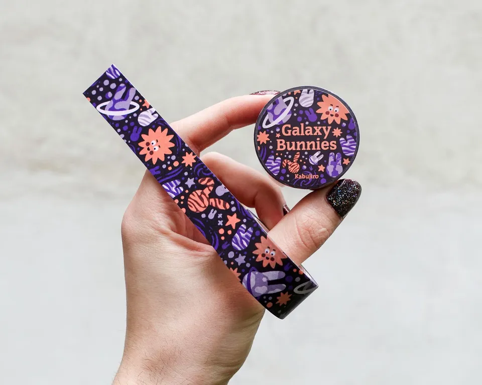 kabujiro-galaxy-bunnies-washi-tape-20mm-hasen image 1