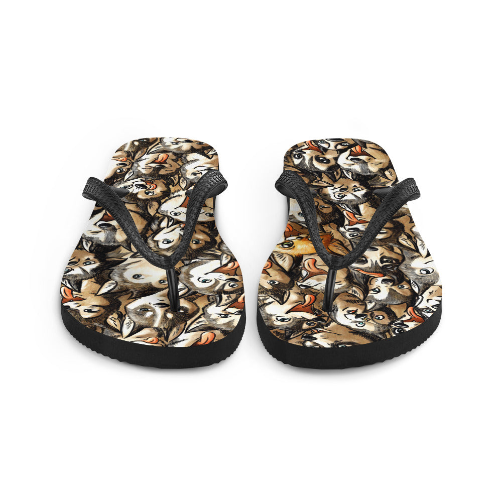 howling-riot-husky-fox-flip-flops-gr-e-m-husky-motiv image 5