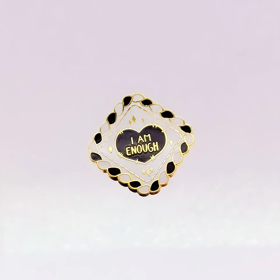 miamouz-enamel-pins-i-am-enough-pin-hard-emaille-gold-41mm image 1
