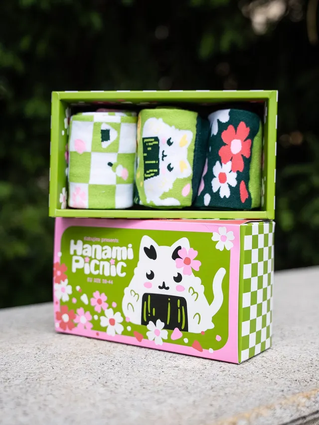 kabujiro-hanami-picnic-socken-geschenkbox-baumwolle image 1