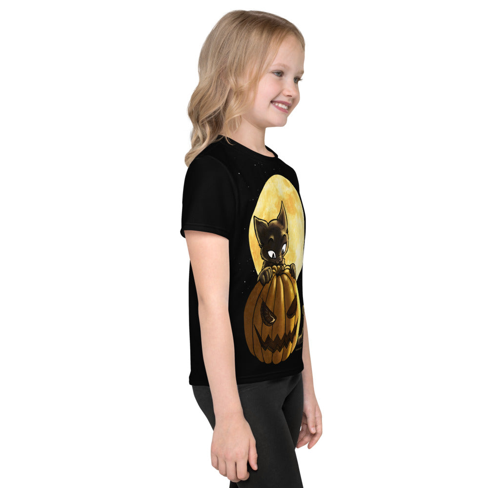 howling-riot-halloween-pumpkin-cat-kinder-t-shirt-k-rbis-katze image 5