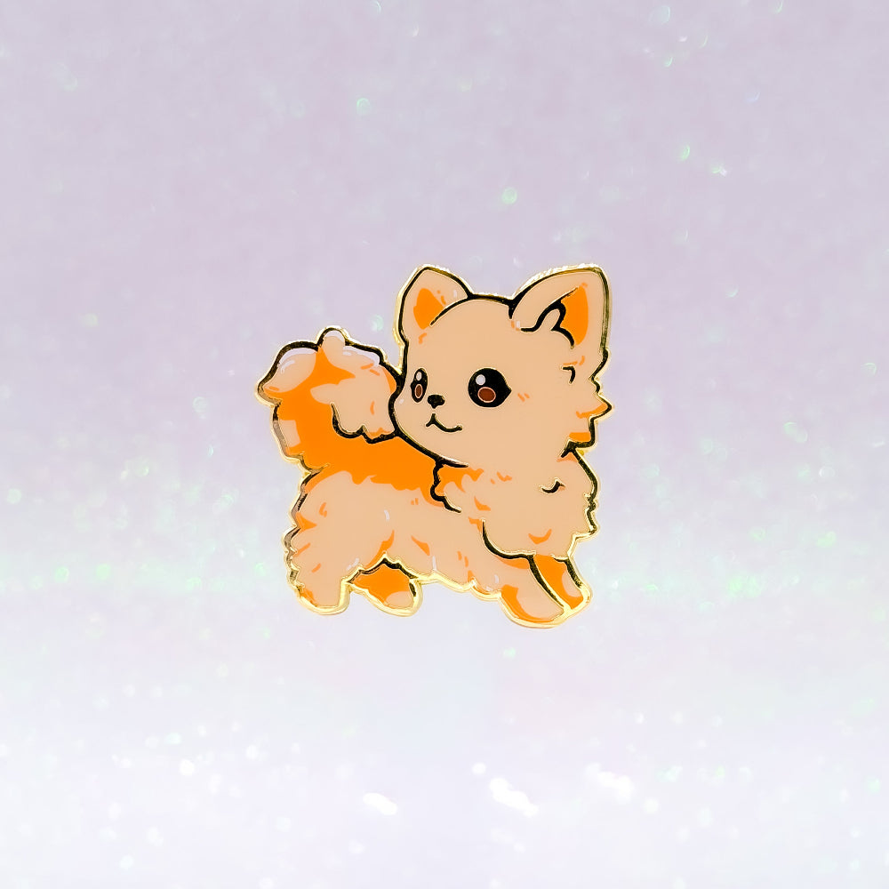 miamouz-langhaar-chihuahua-emaille-pin-creme-normal image 1