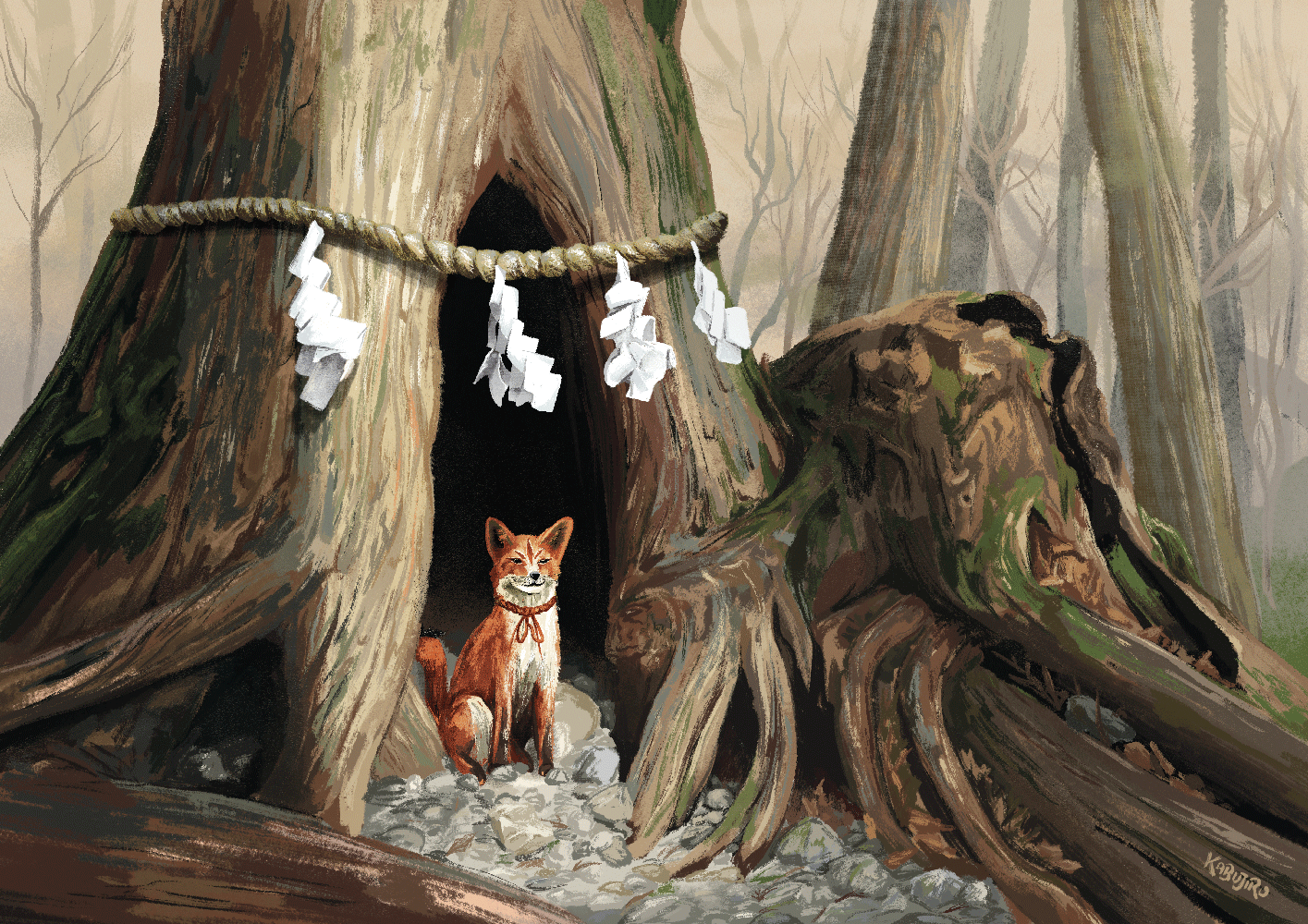 kabujiro-prints-forest-fox-postkarte-a6-fuchs-300g image 1