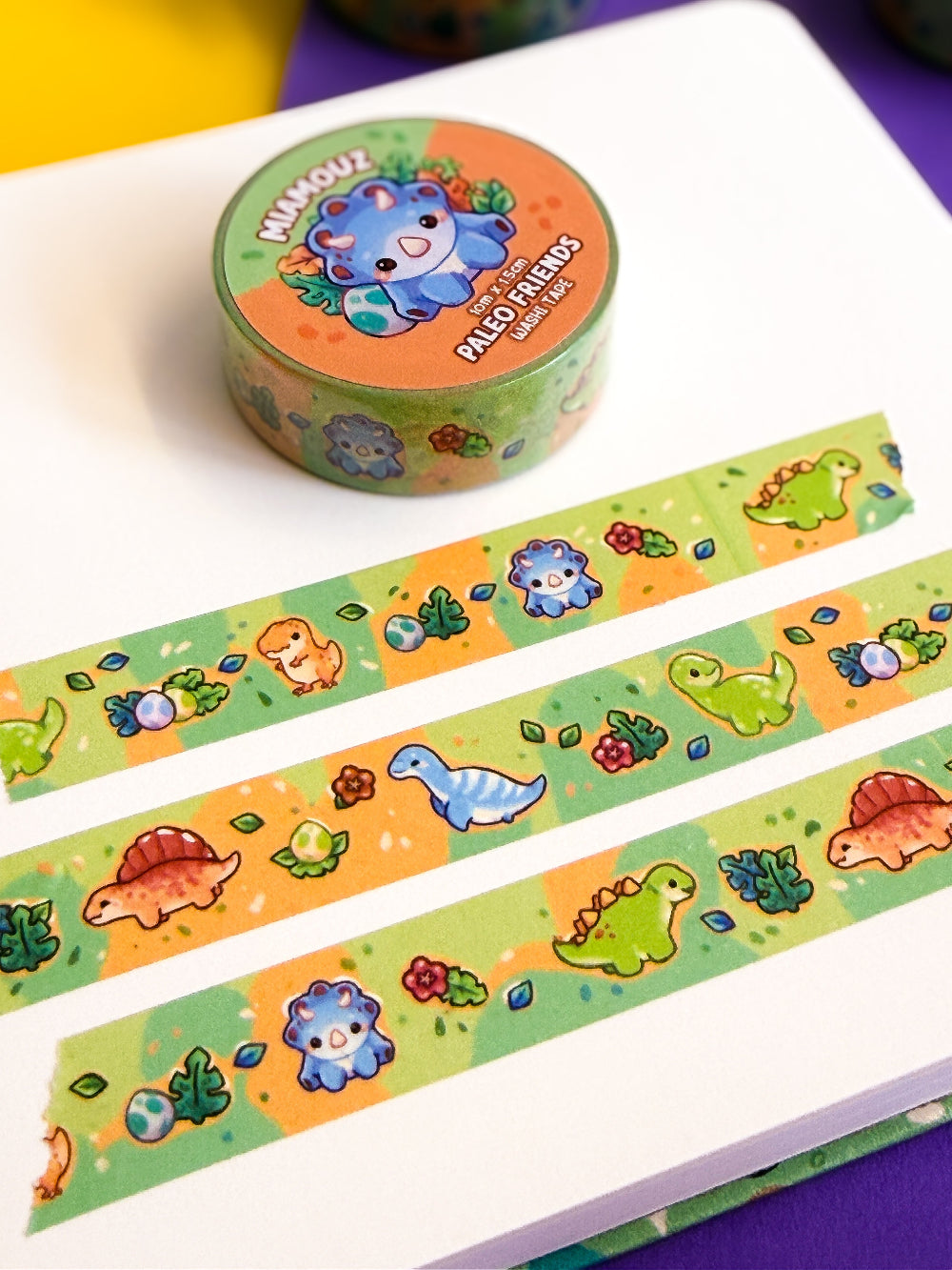 miamouz-paleo-pals-washi-tape-dino-10m-x-15mm-sample image 3