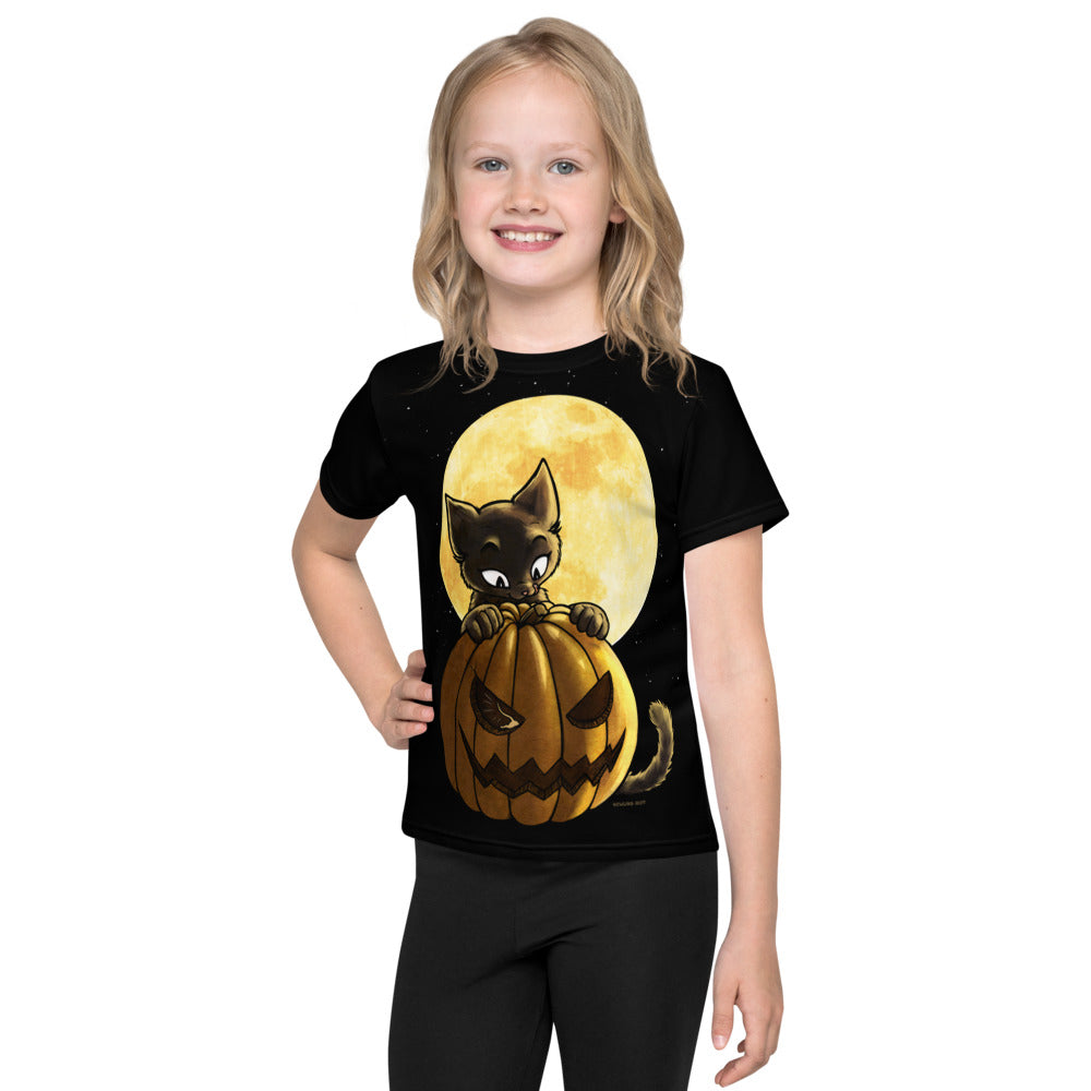 howling-riot-halloween-pumpkin-cat-kinder-t-shirt-k-rbis-katze image 3
