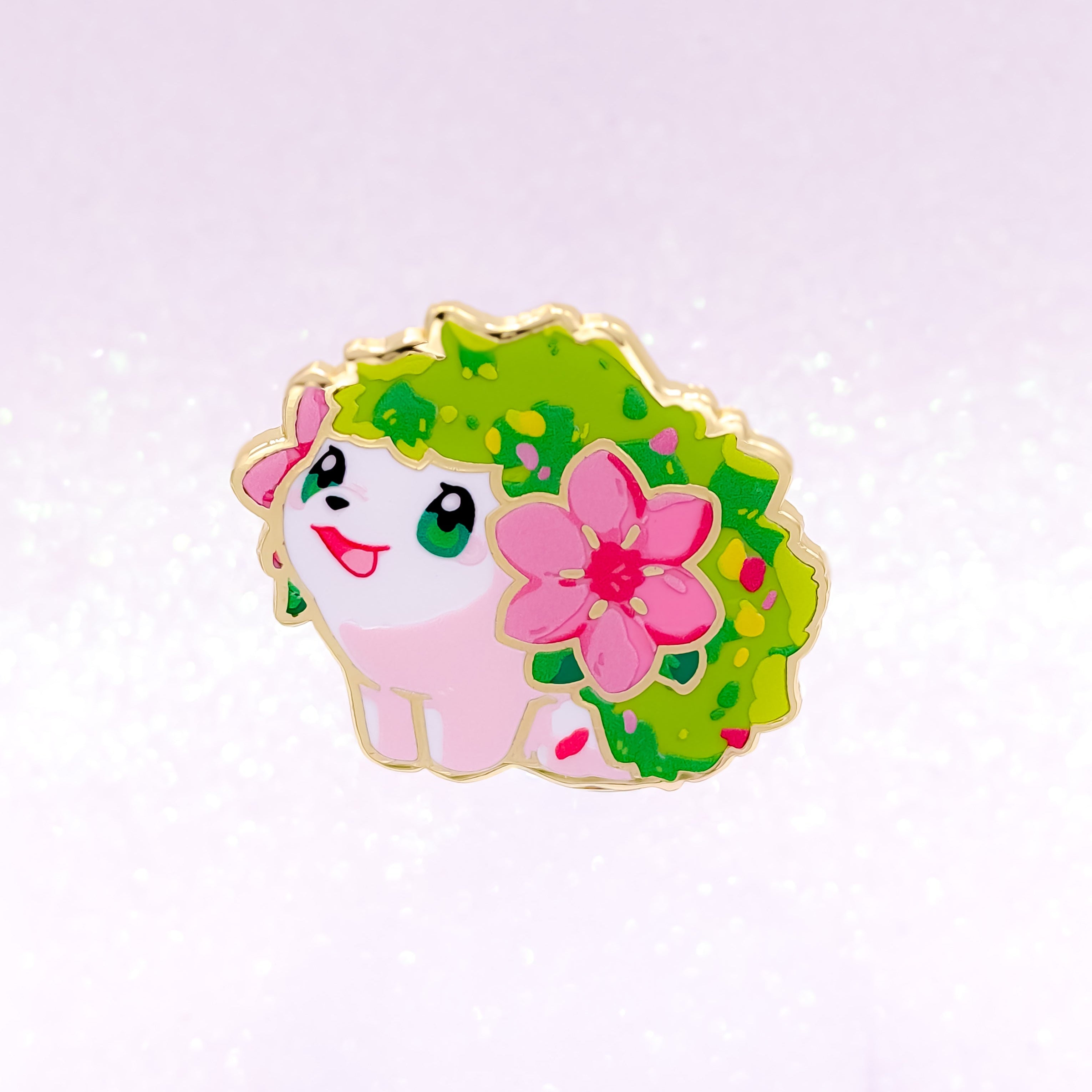 miamouz-blooming-hedgehog-emaille-pin-igel-gold-32mm image 1