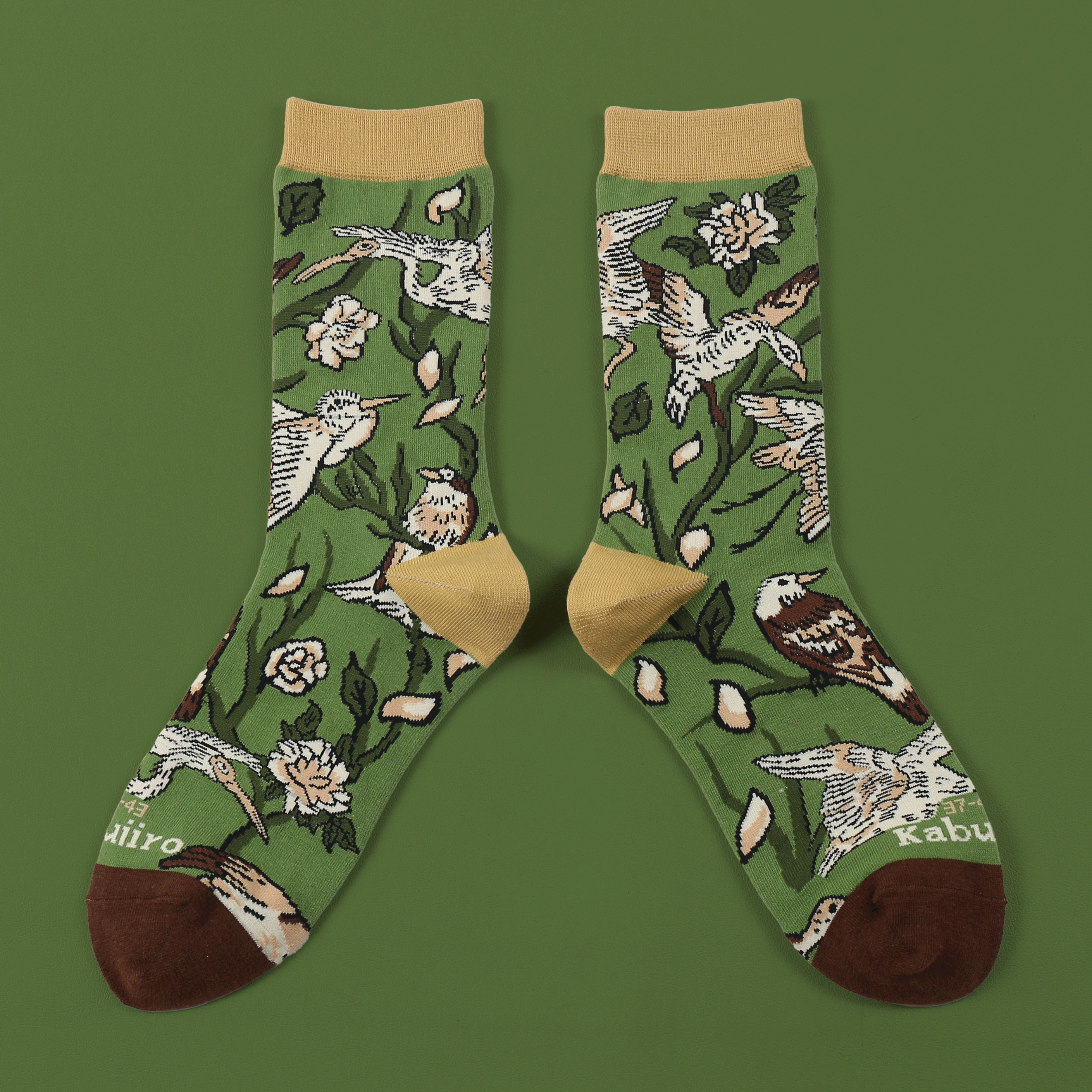 kabujiro-socks-ukiyo-e-birds-baumwollsocken-eu-37-43 image 1
