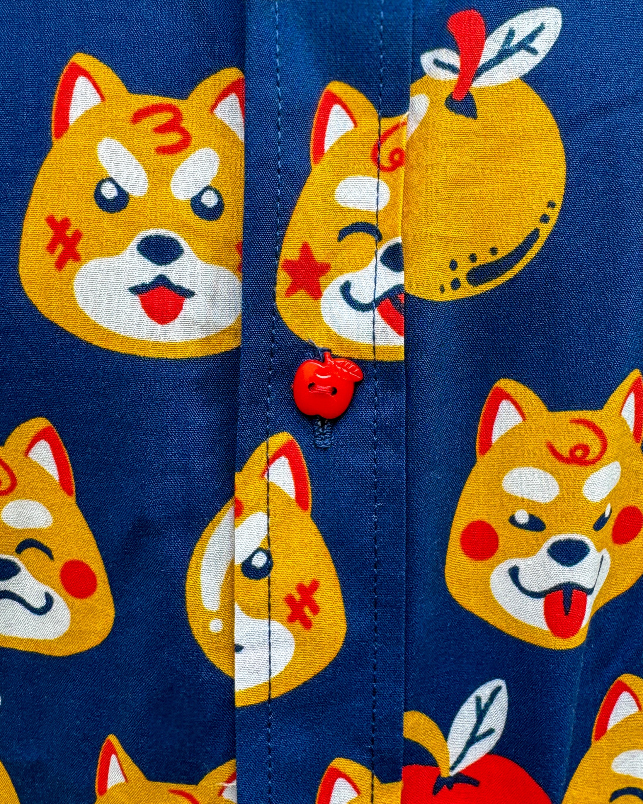 kabujiro-apple-shiba-button-up-hemd-shiba-print-unisex image 2