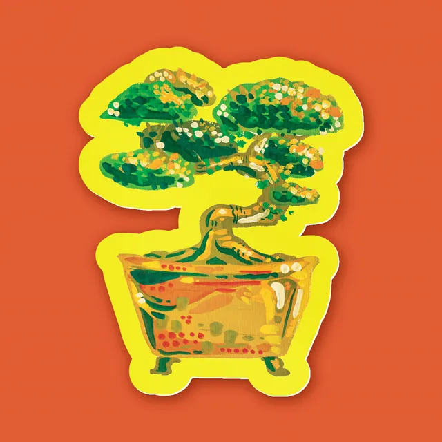 kabujiro-stickers-spring-bonsai-vinyl-sticker-85x62mm-wetterfest image 1